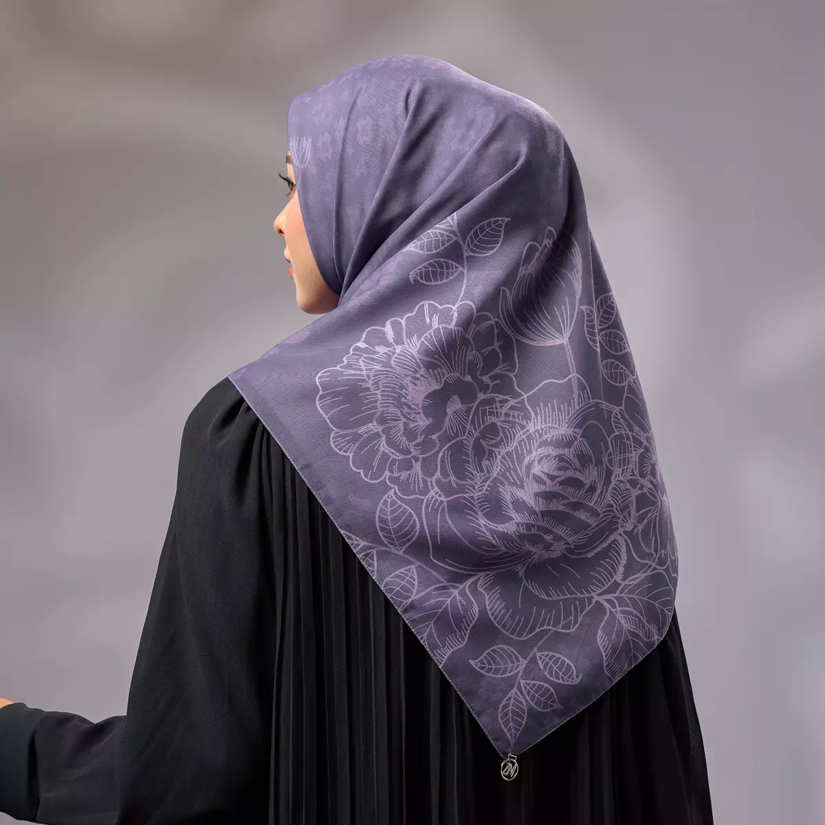 ZM Zaskia Mecca - New Jola Purple Tasdia Voal Scarf Kerudung Segi Empat Wangi Water Splash Ultra Sonic