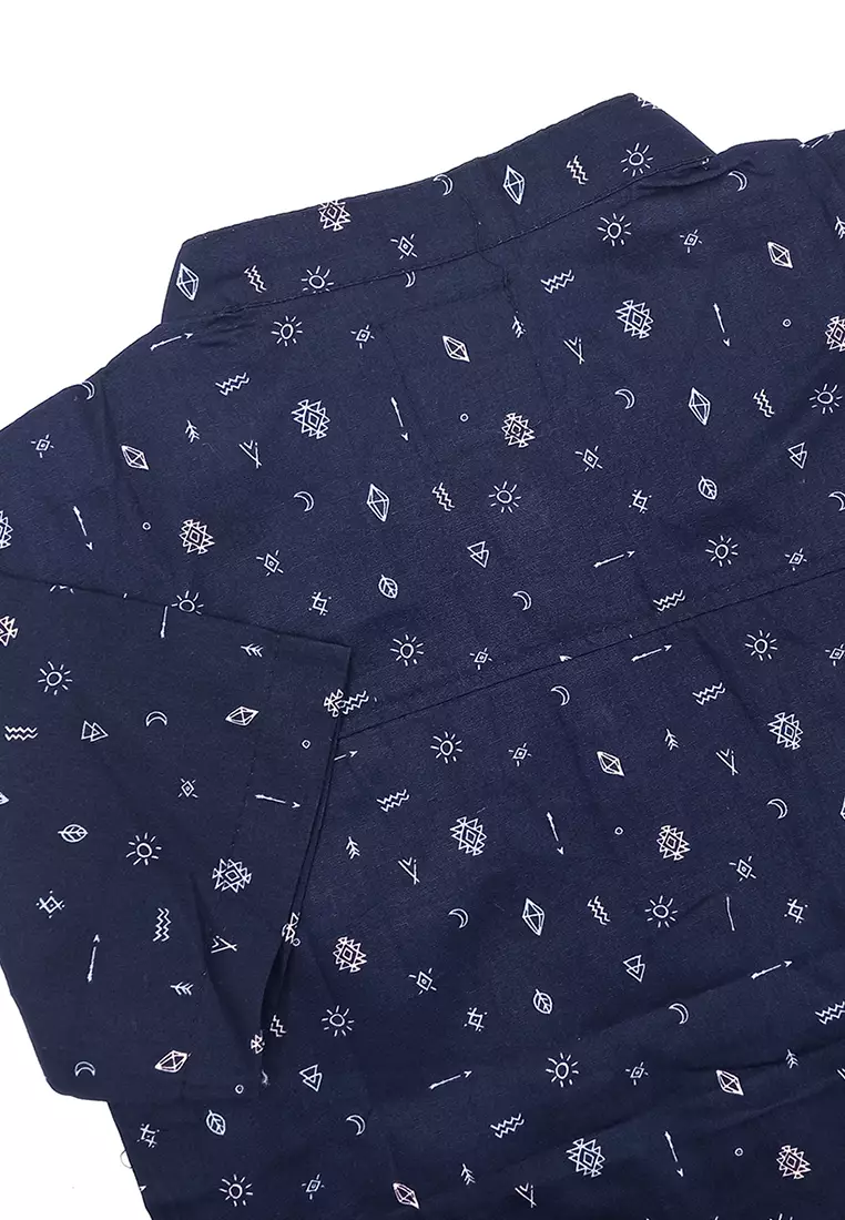 Wakakids Kemeja Anak Laki Laki Usia 6 Tahun Hingga 9 Tahun Atasan Baju Kerah Shanghai Mandarin Collar Pattern Shirt 4333 Vensk