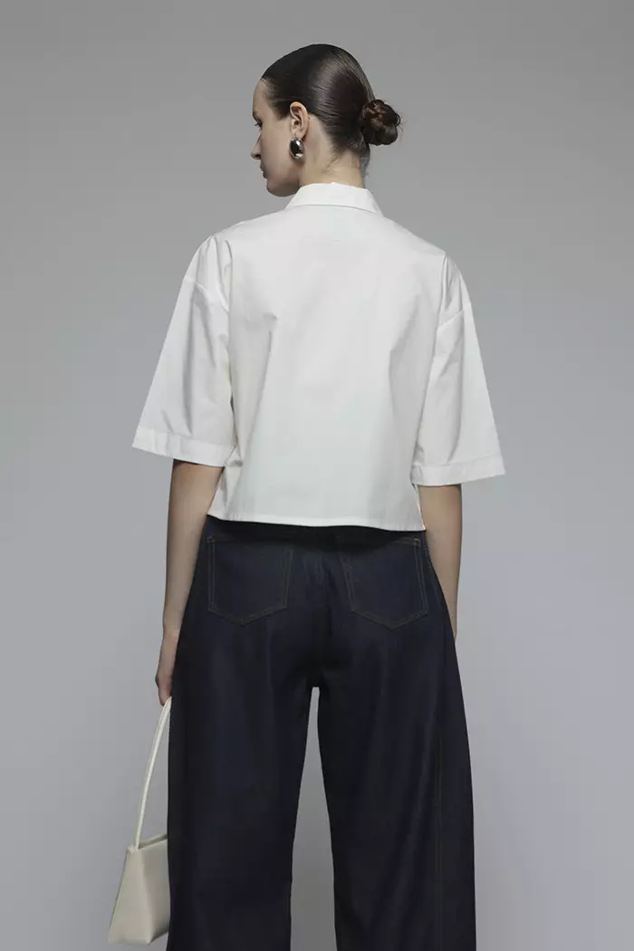 COTTONINK Studio - Atasan Kemeja Wanita Off-white Column #StudioEssentials