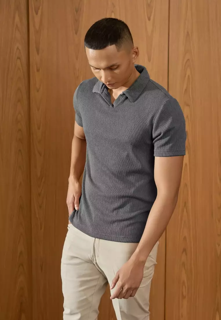 Kale VICO Black / Polo Shirt Pria / Atasan Kaos Polo Rajut Pria