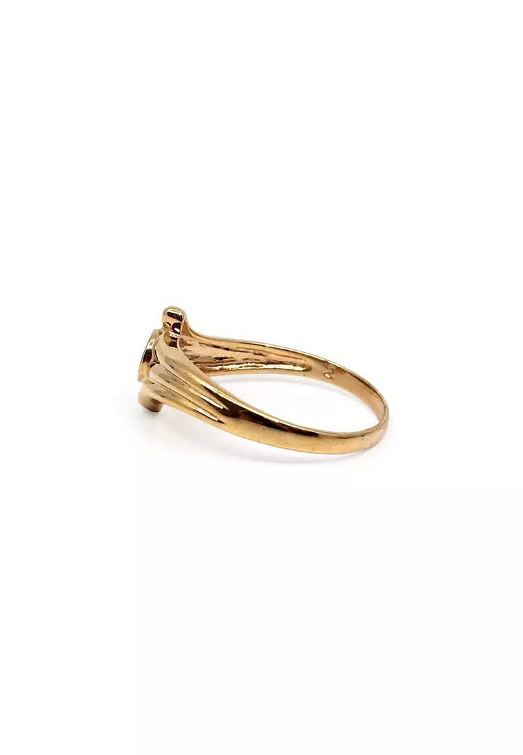 18K Yellow Gold Lady Ring with Diamonds