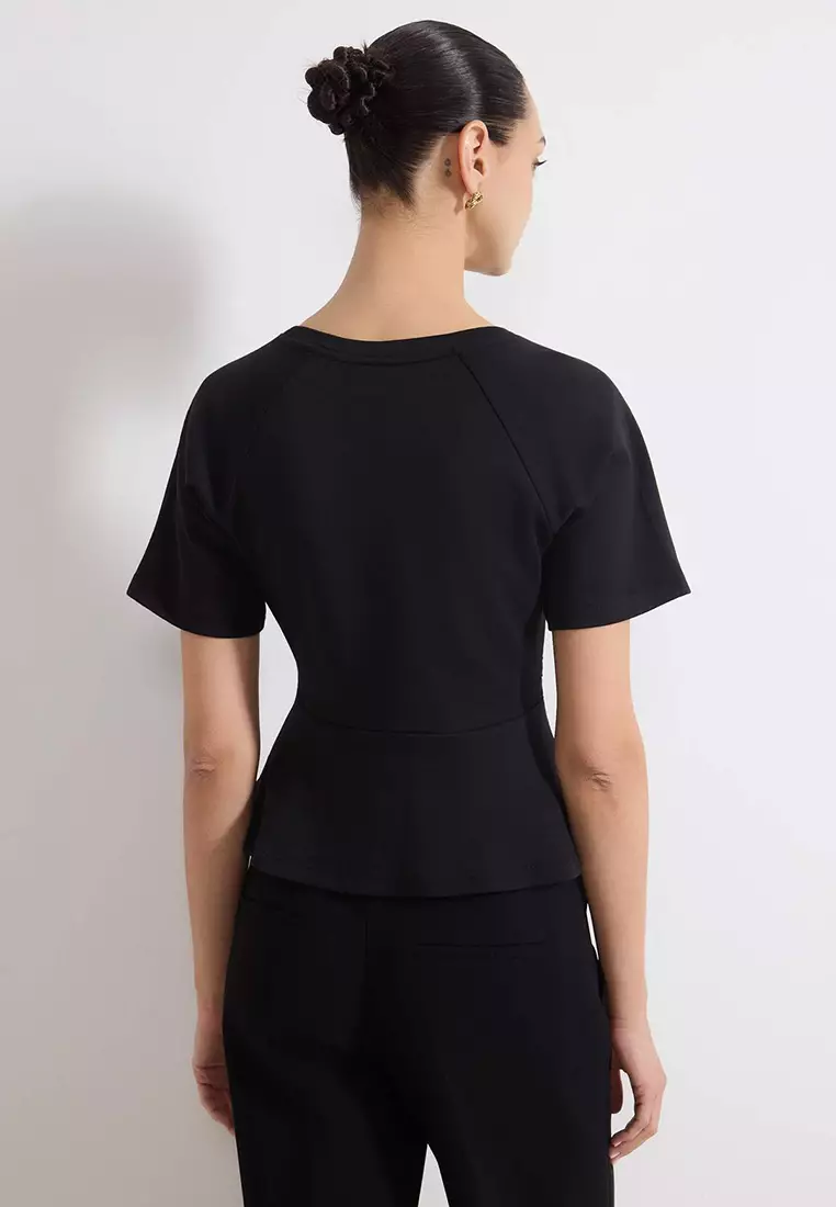 Peplum Raglan Sleeve Blouse
