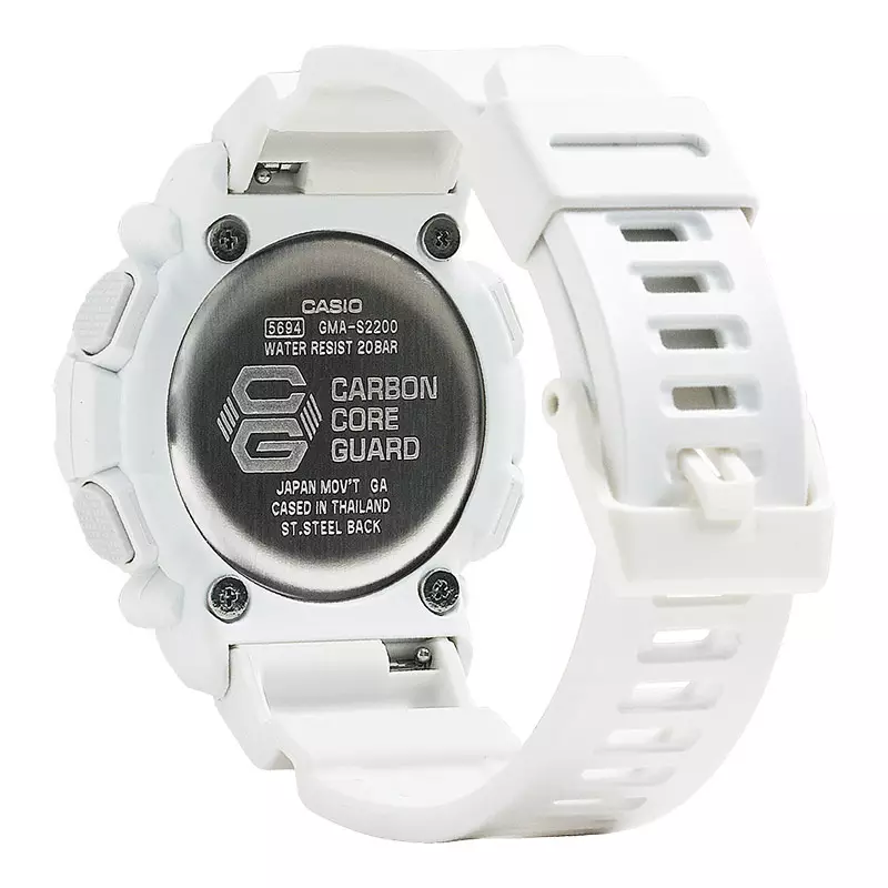 Jam Tangan Unisex Casio G-Shock GMA-S2200M-7ADR White Digital Analog Dial White Resin Band