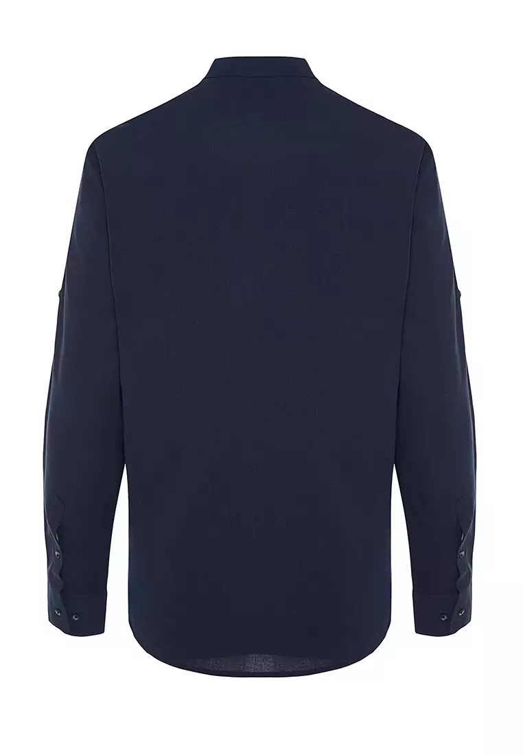 Slim Fit Grandad Collar Shirt