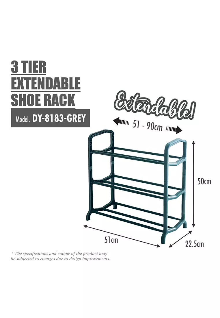 Buy HOUZE HOUZE 3 Tier Extendable Shoe Rack Length 51 90cm