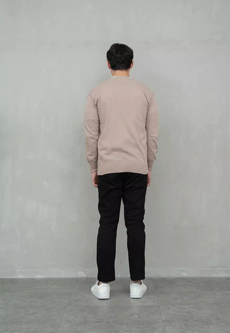 Cardigan Pria Oversize Sweater Korea Big Size Jumbo Krem