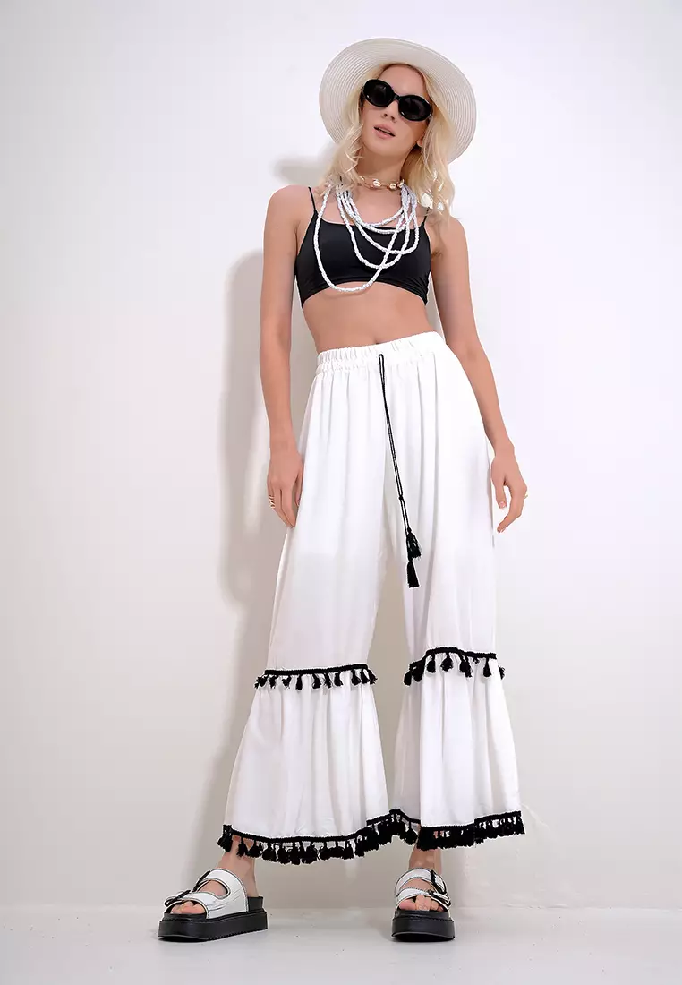 Viscose Tassel Woven Pants