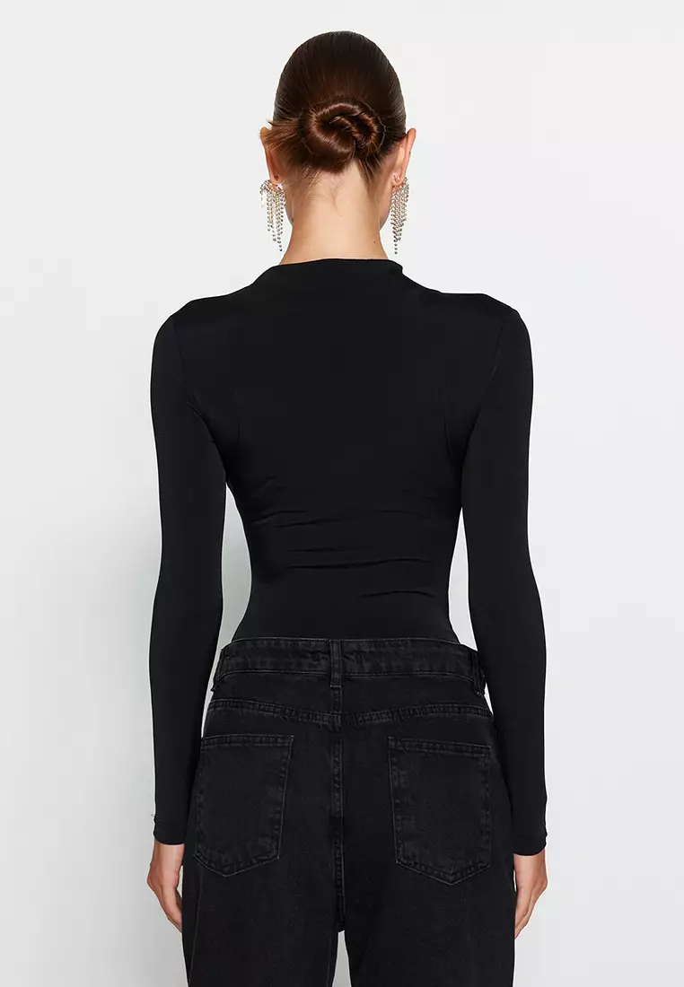 Knitted Bodysuit with Snap Fastener