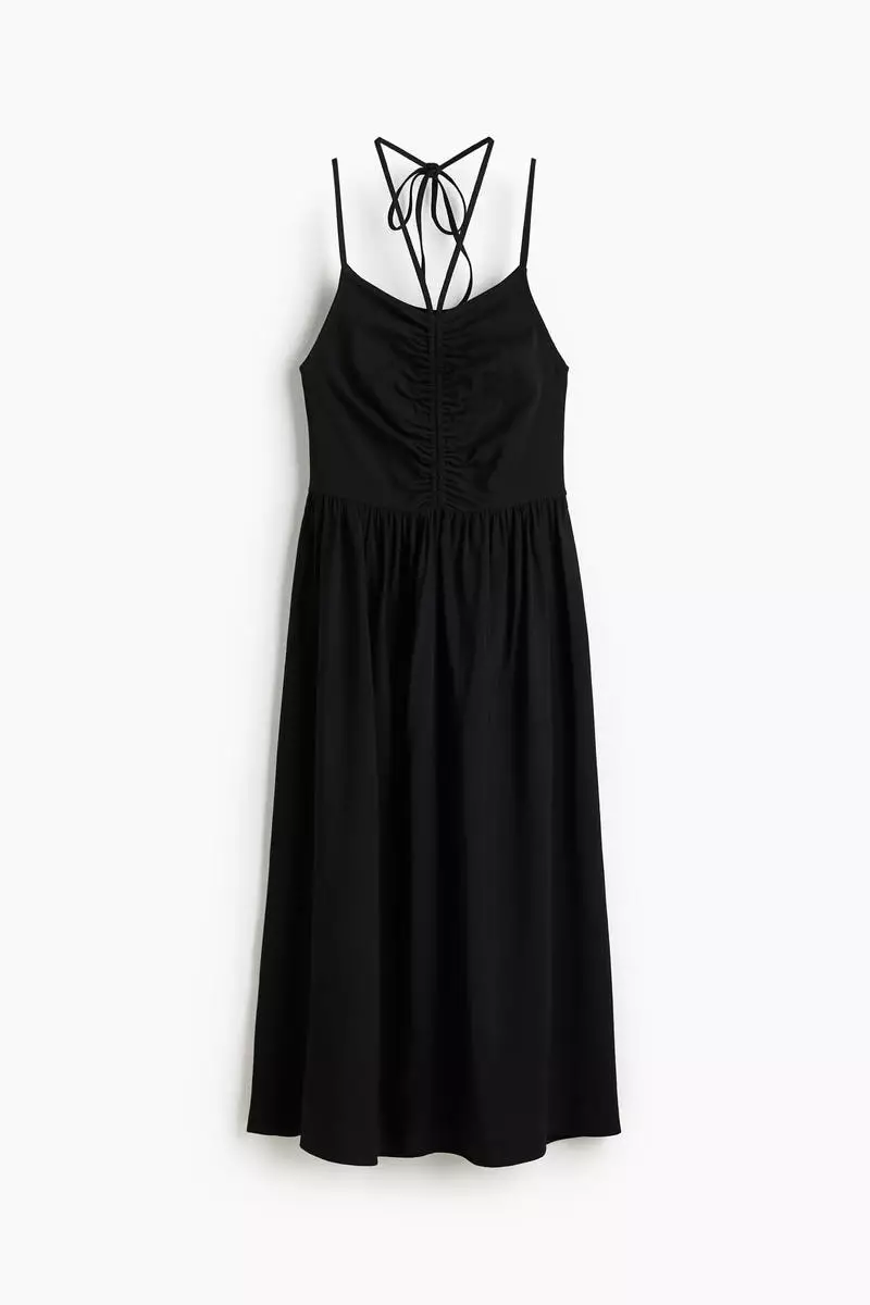 Drawstring-detail dress