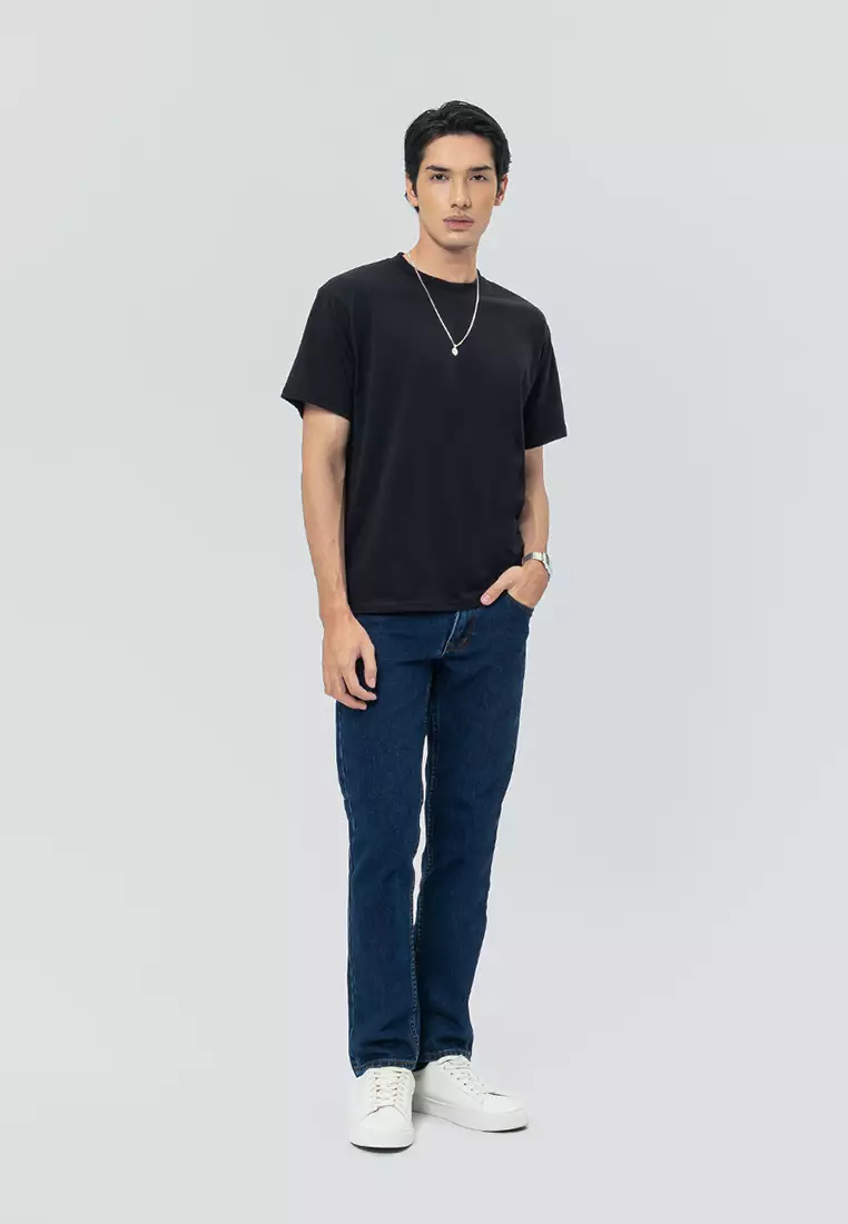 CHAZ JET BLACK Kaos Pria Lengan Pendek SS - Top Man Basic Tee