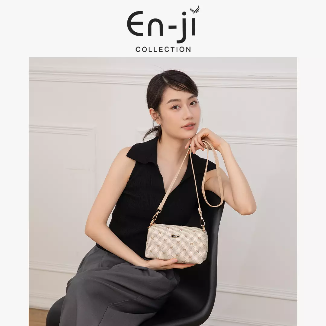 En-ji Kimran Slingbag Wanita Warna Cream