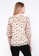 NE Double S beige Ne Double S- Three Quarter Sleeve Floral Blouse With Ruffle On V Neck 6BEEAAA54A3004GS_3