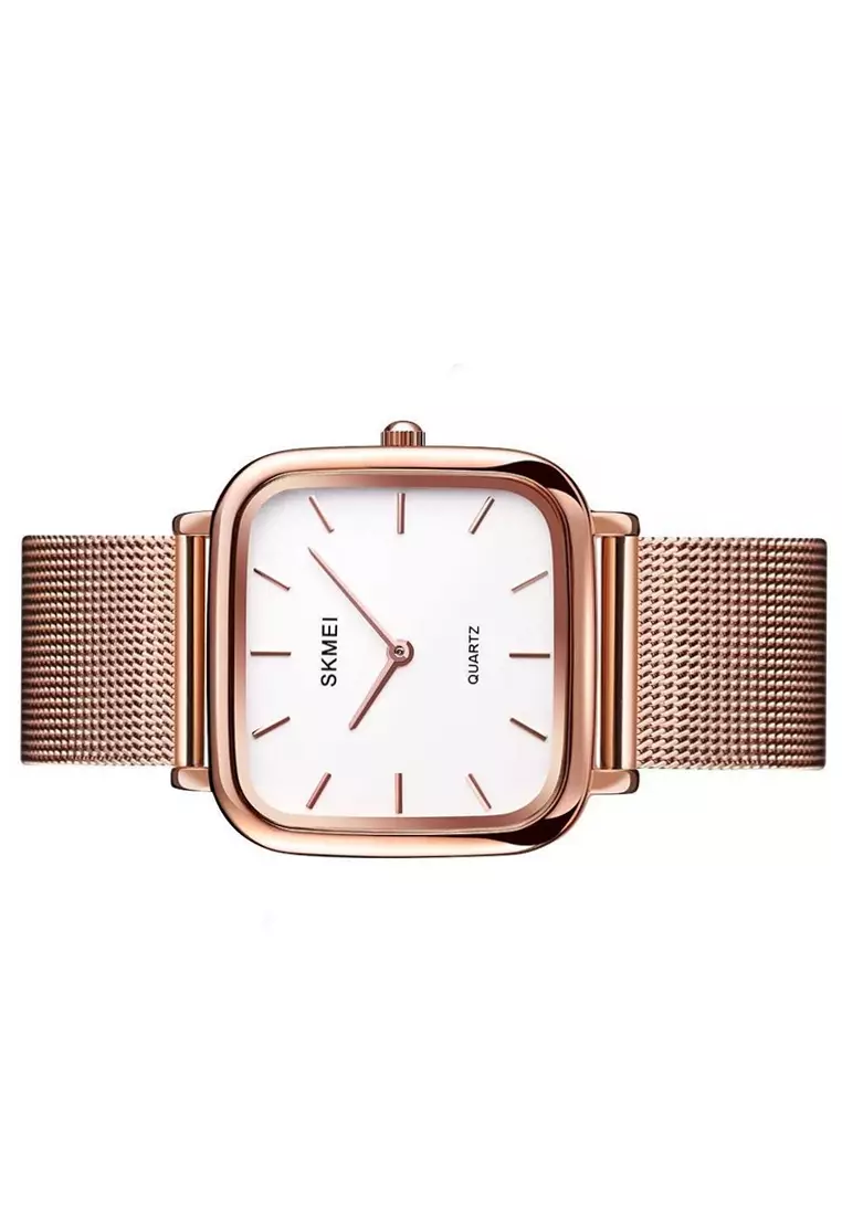 Jam Tangan Casual Analog Wanita Strap Tali Material Stainless Steel QO99 ORIGINAL