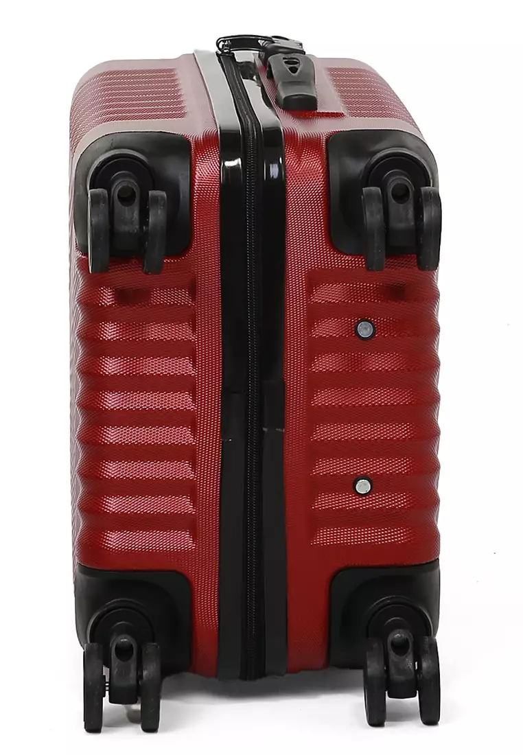 Carlton Koper Unisex Size 20 Inch Travel Bag Large Compartment Kunci Kode Angka Material Fiber ABS ORIGINAL - Red