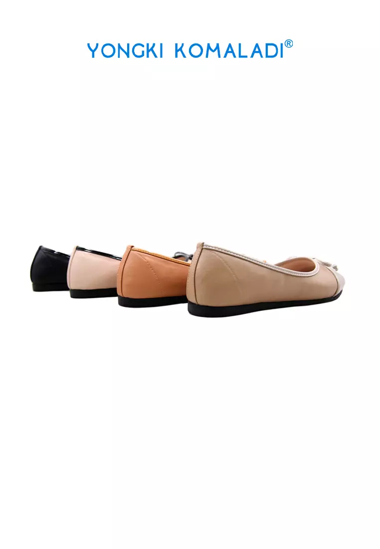 [ ORIGINAL ] YONGKI KOMALADI FLATSHOES OL-ASDR8228-23 HITAM-BEIGE