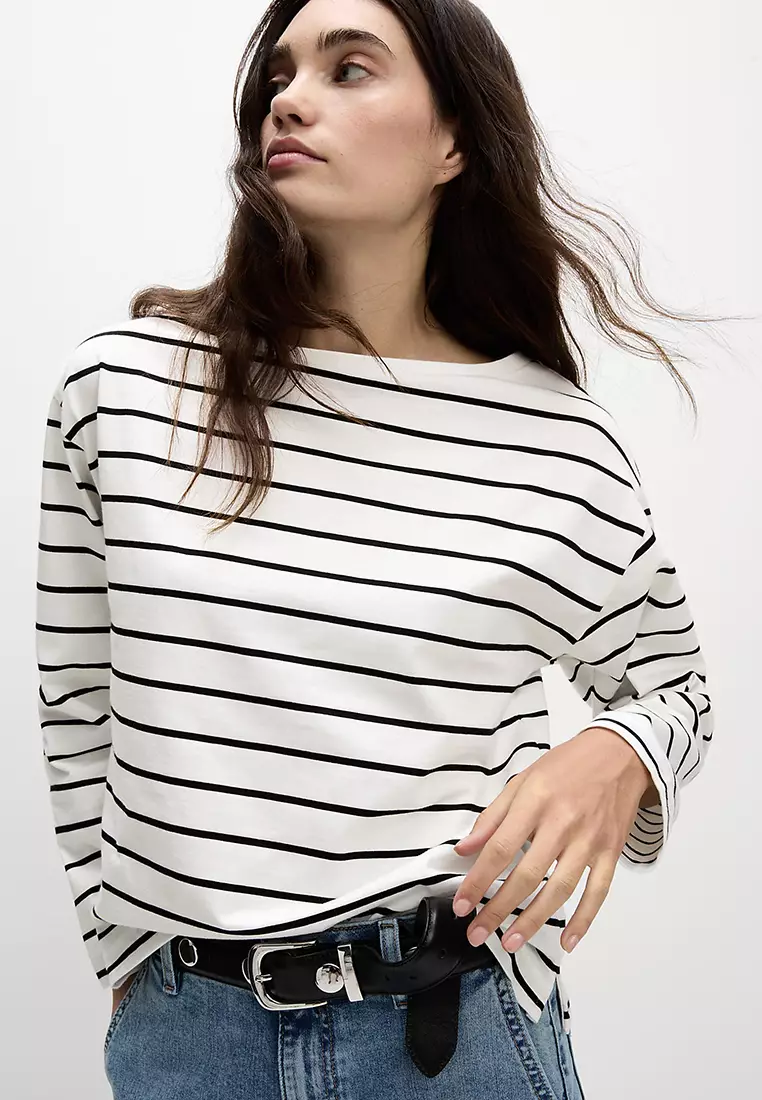 Pure Cotton Oversized Striped Top