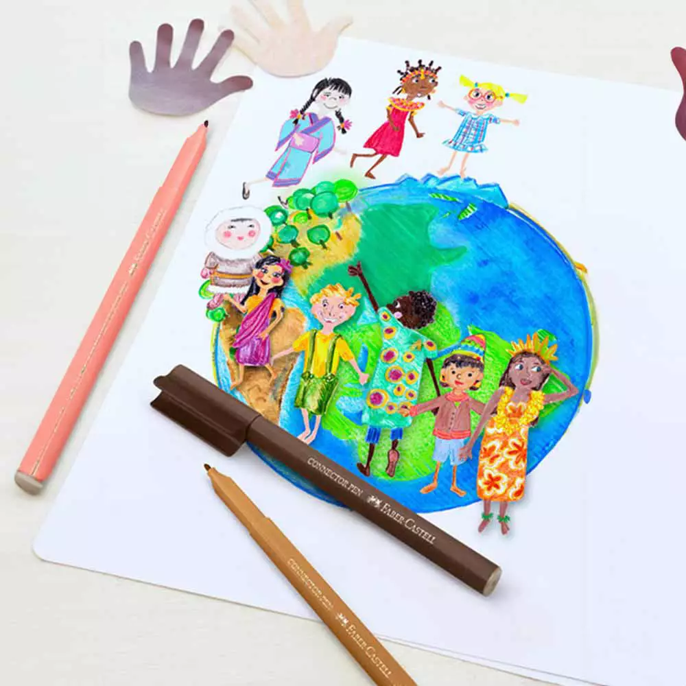 Faber Castell Set 10 Pcs Spidol Connector Skin Tone