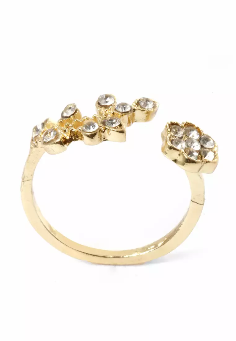Ring Flower Perhiasan Aksesoris Wanita Casual - Gold