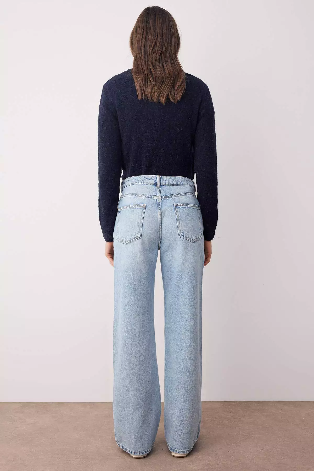 Light Blue High Waist Wide Leg Jeans Twoaw26Je00074