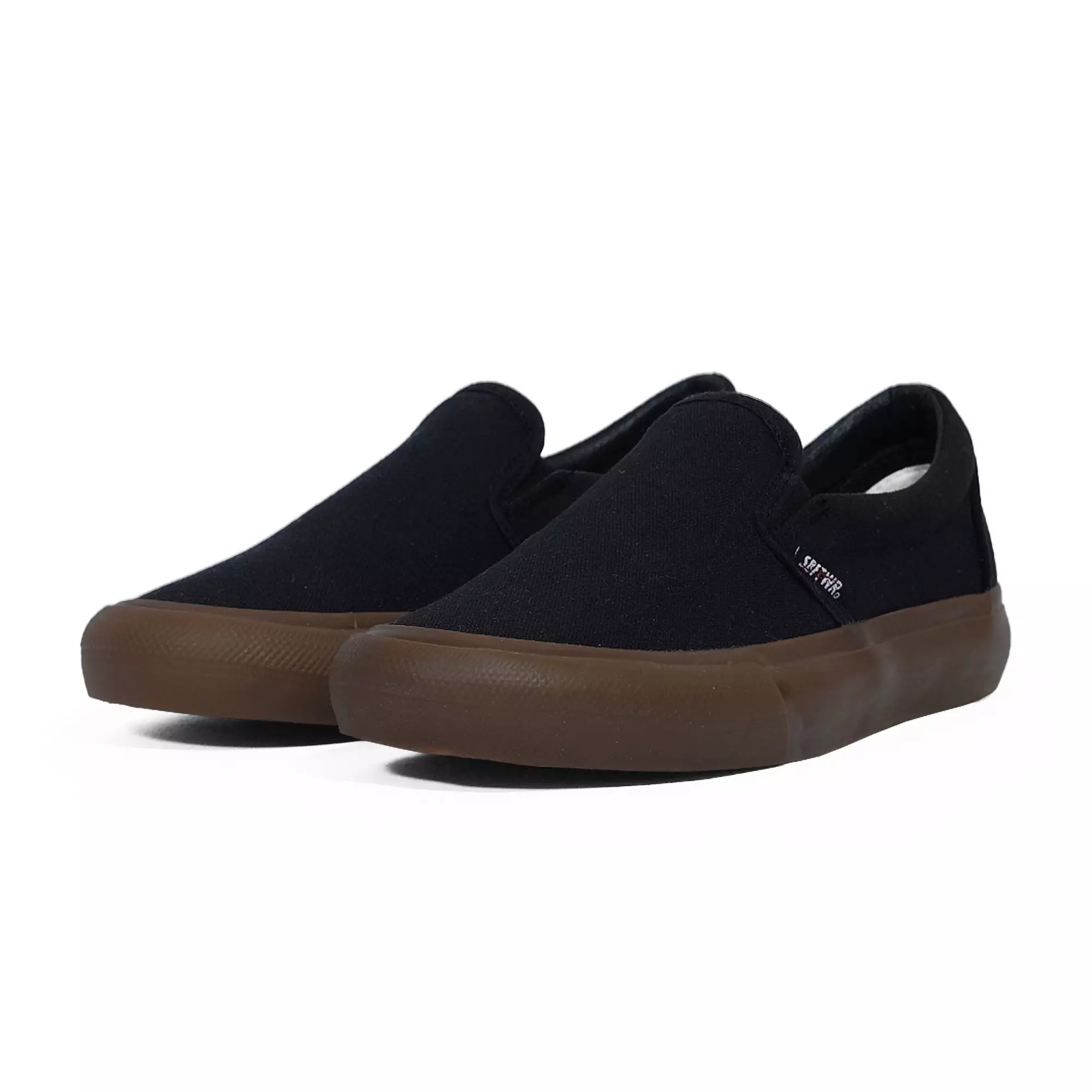 Saba Vintage Slip On All Black Dark Gum - Sepatu Sneakers Casual Pria Wanita
