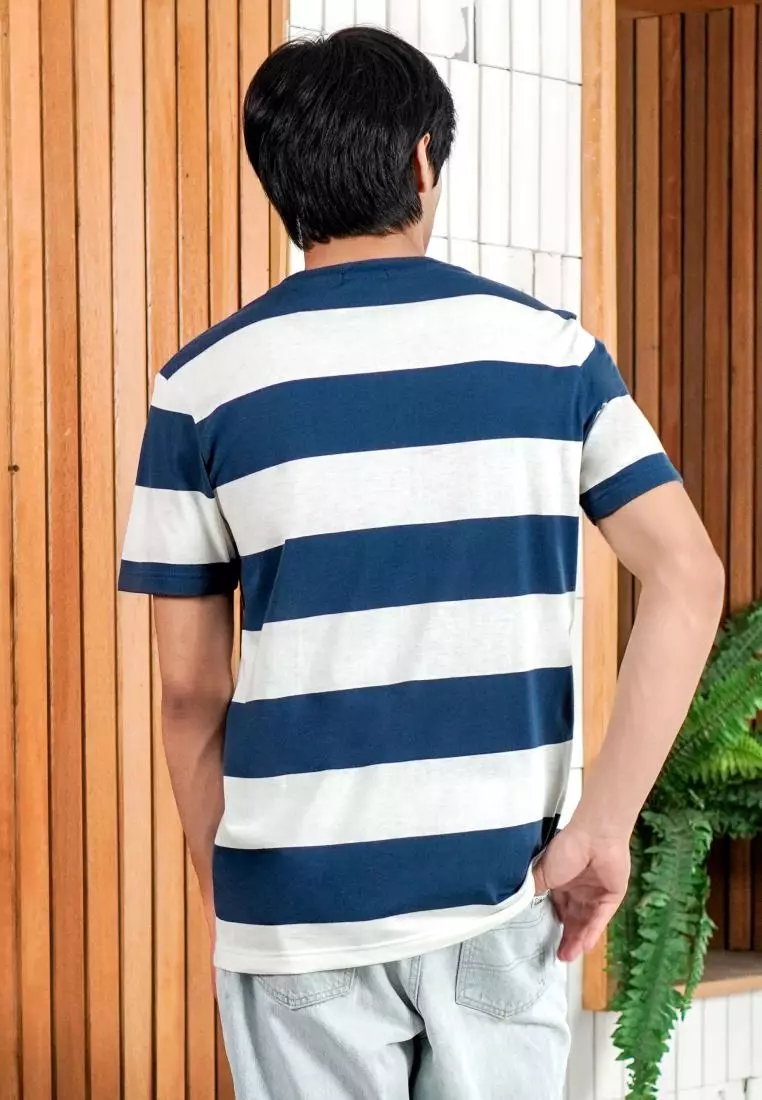 Matsuda T Shirt Pria Kaos Stripe Nanao