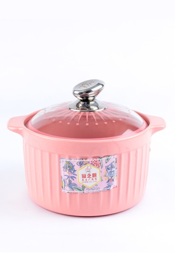 Newage Newage 2 Pcs 3200ML Ceramic Casserole with Glass Lid / Serving Casserole / Cookware Pot / Periuk Memasak - Warm Pink / Sky Blue AAE19HLB3C2F24GS_1