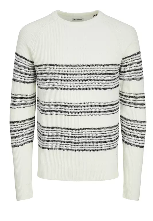 Panel Knit Crew Neck Sweater
