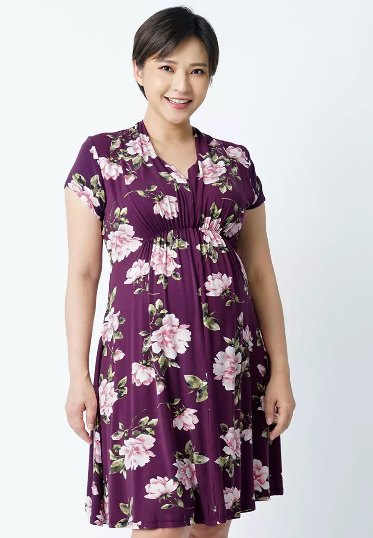 Purple discount nursing dress