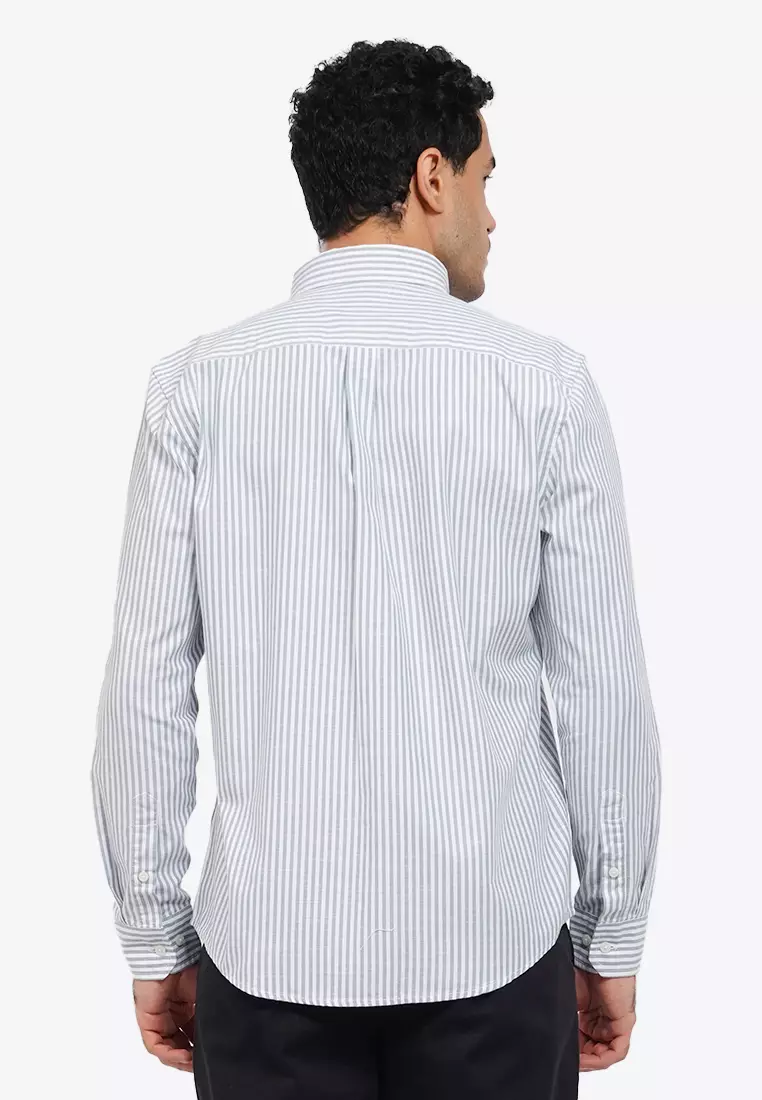 Relaxed Fit Long Sleeve Stripe Shirt