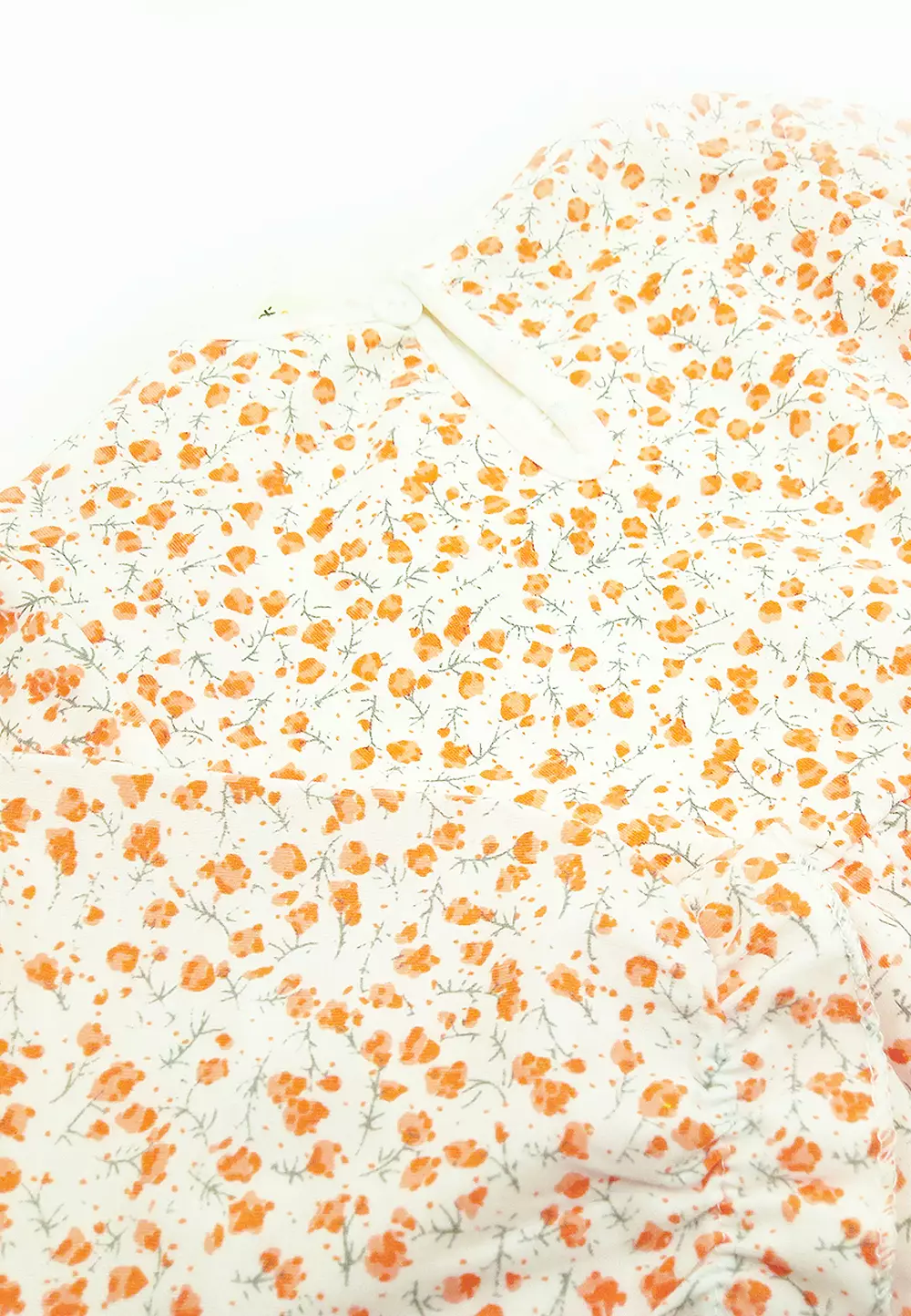 Dress Bayi Anak Perempuan Lengan Panjang Vintage Floral Lace Korean Style Import 4224 Orange