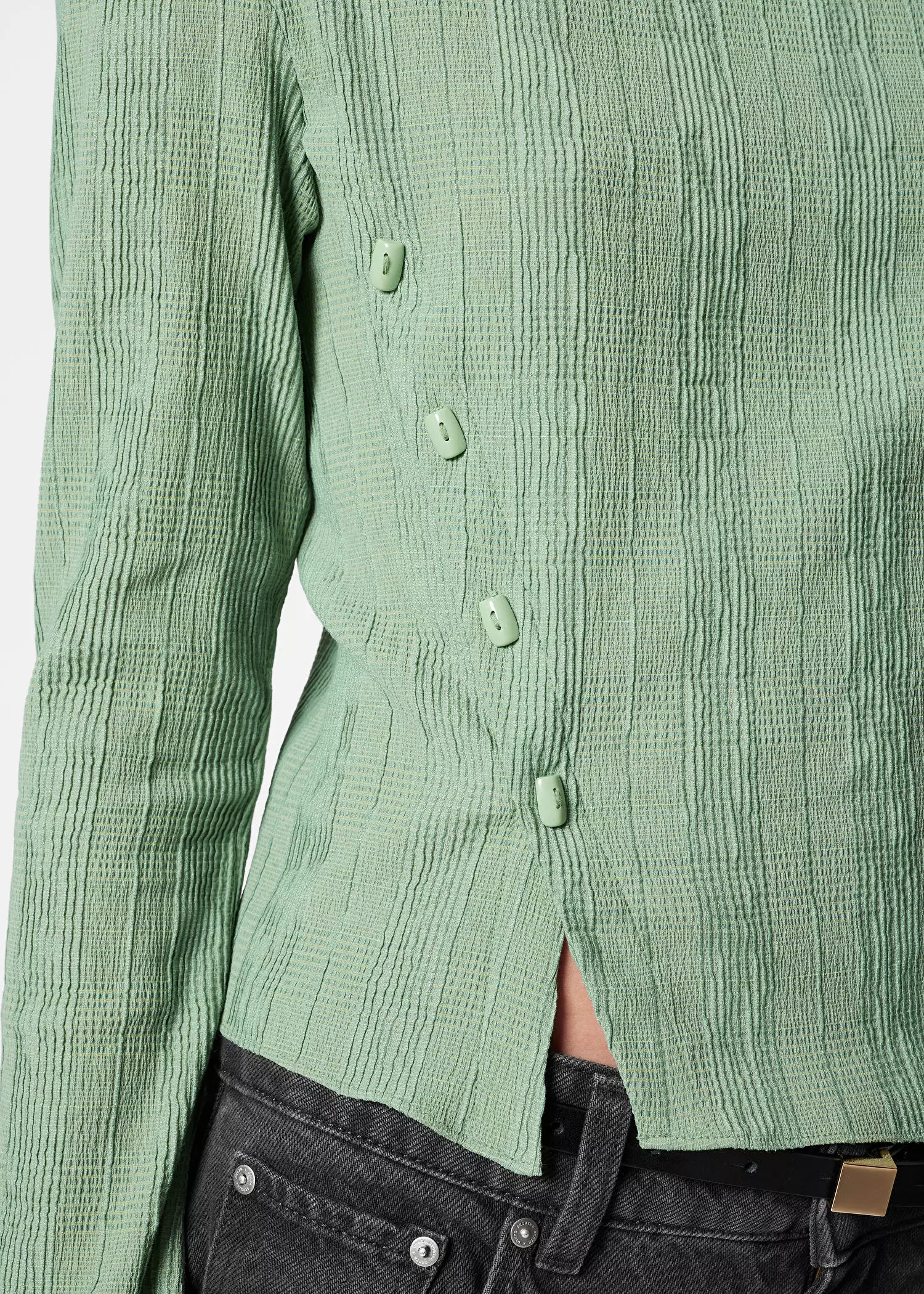 Boat-Neck Flared-Sleeve Top