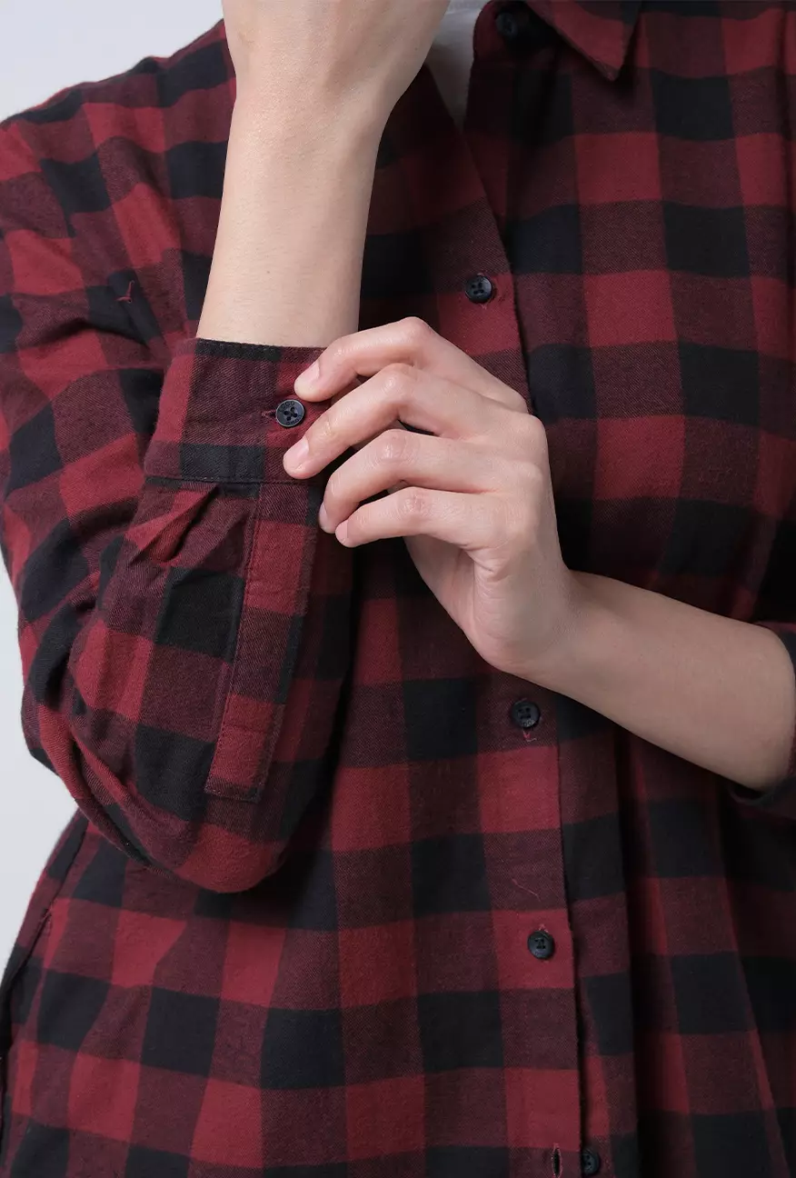 Kemeja Wanita Zelda Red Black