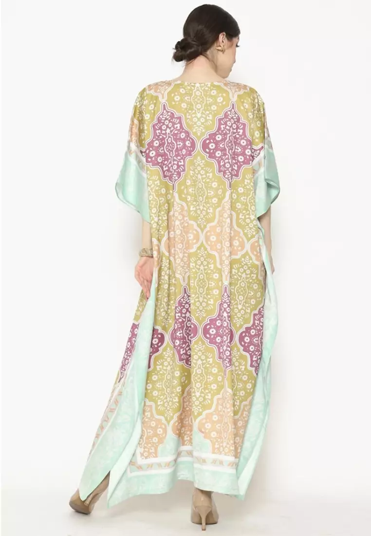 Kanzi Collection Exclusive Short Sleeve Ethnic Pattern Kaftan