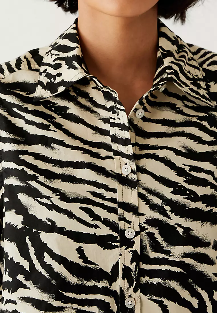 Pure Cotton Printed Collared Shirt