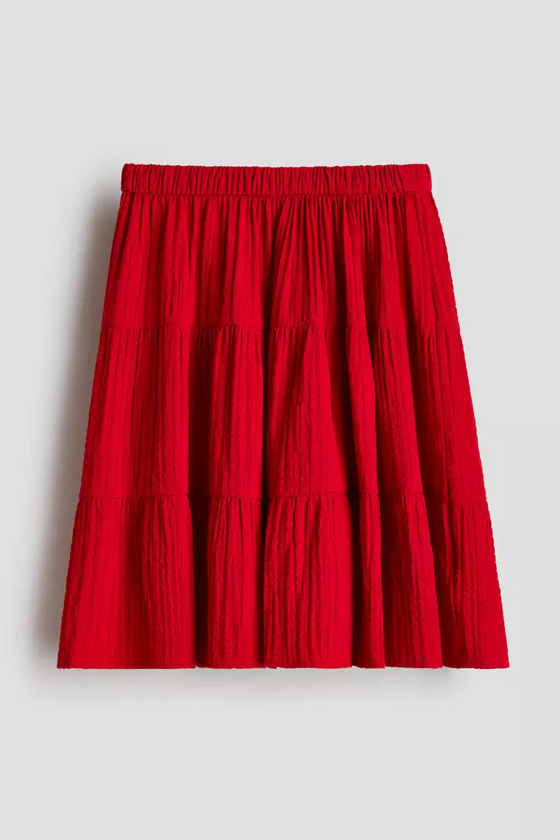 Tiered seersucker skirt