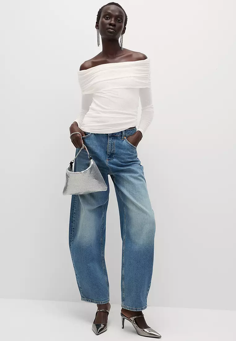 Embellished Off The Shoulder Bardot Top