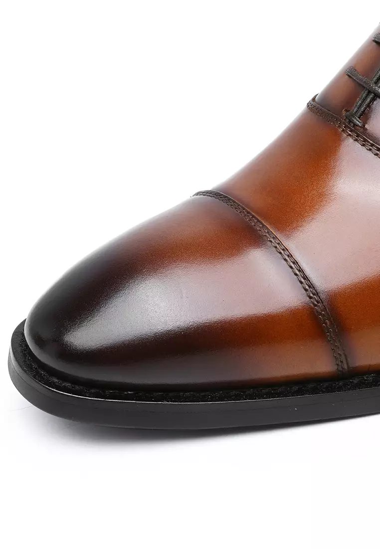 5.5cm Full Grain Leather Cap Toe Oxford Shoes DS89886M-01-02