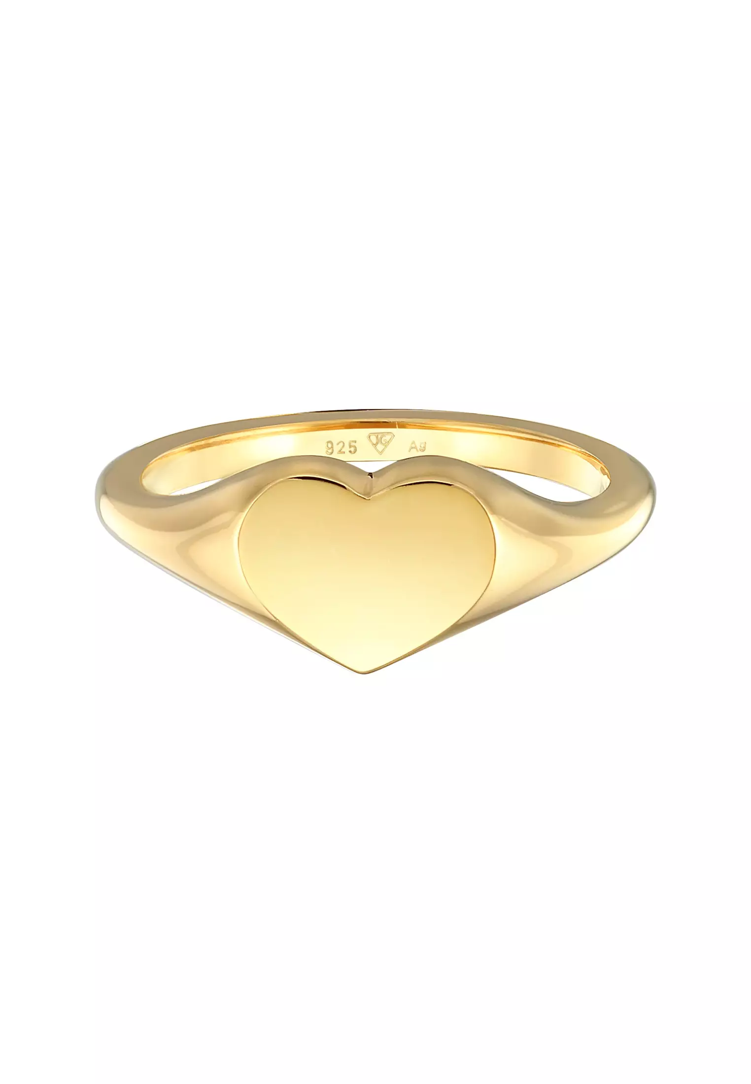 Ring Signet Heart Love Symbol Gold Plated