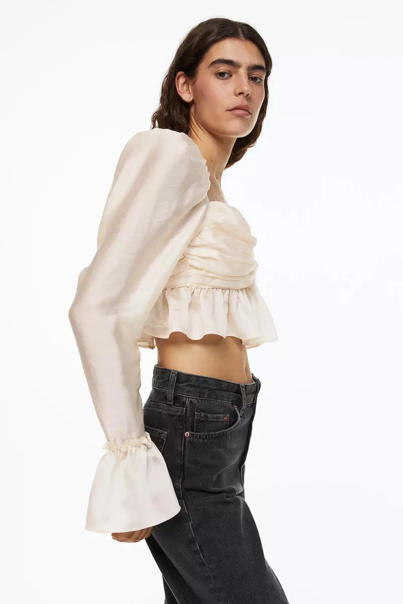 H&m ruffle sleeve top on sale
