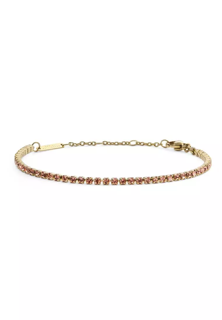 Classic Tennis Bracelet Apricot Gold - Unisex Bracelet for women and men stainless steel Bracelet DW Official Authentic Original gelang tangan perempuan lelaki DW
