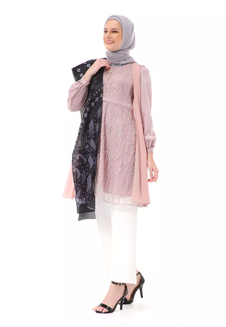 Zakila Tunik Batik Atasan Wanita Couple Series High Quality - Rose Gold