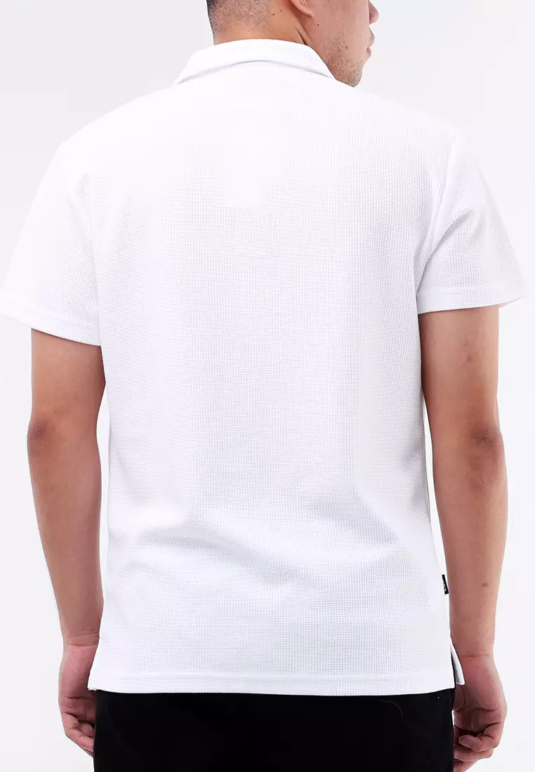 Collared Waffle Short Sleeve Polo