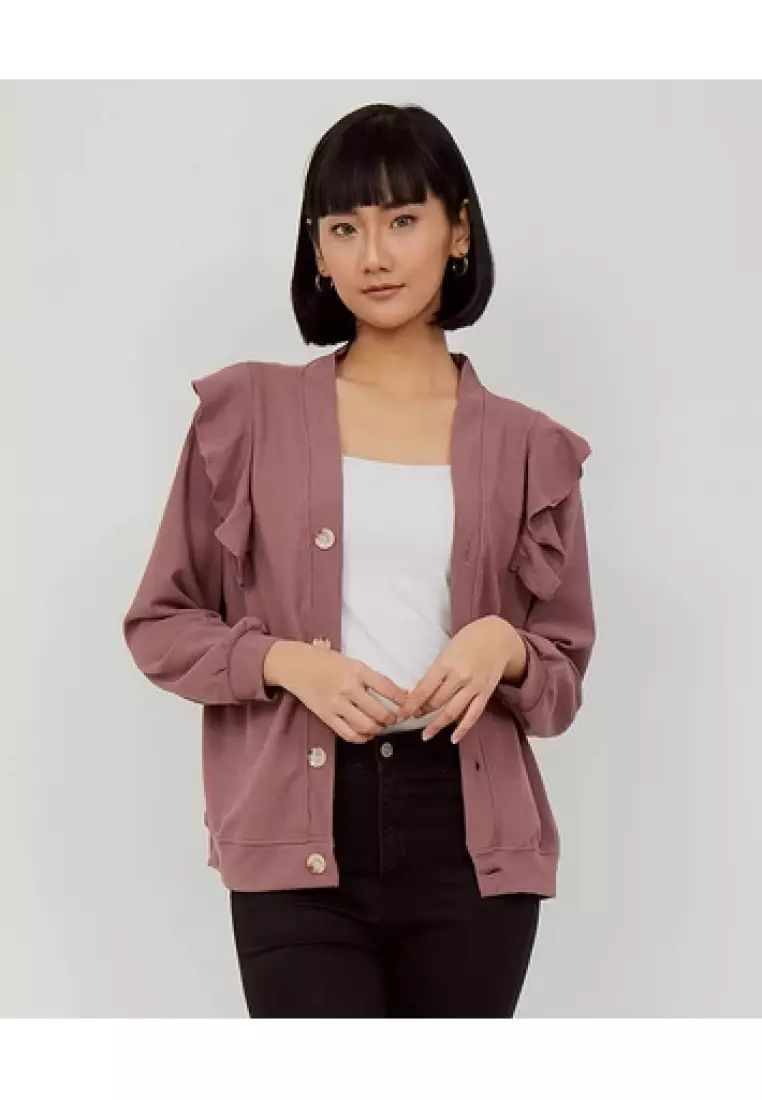 Mayonette Lolla Outer Waffle Knit Rajut - Cardigan Kancing Wanita Terbaru Korean Style