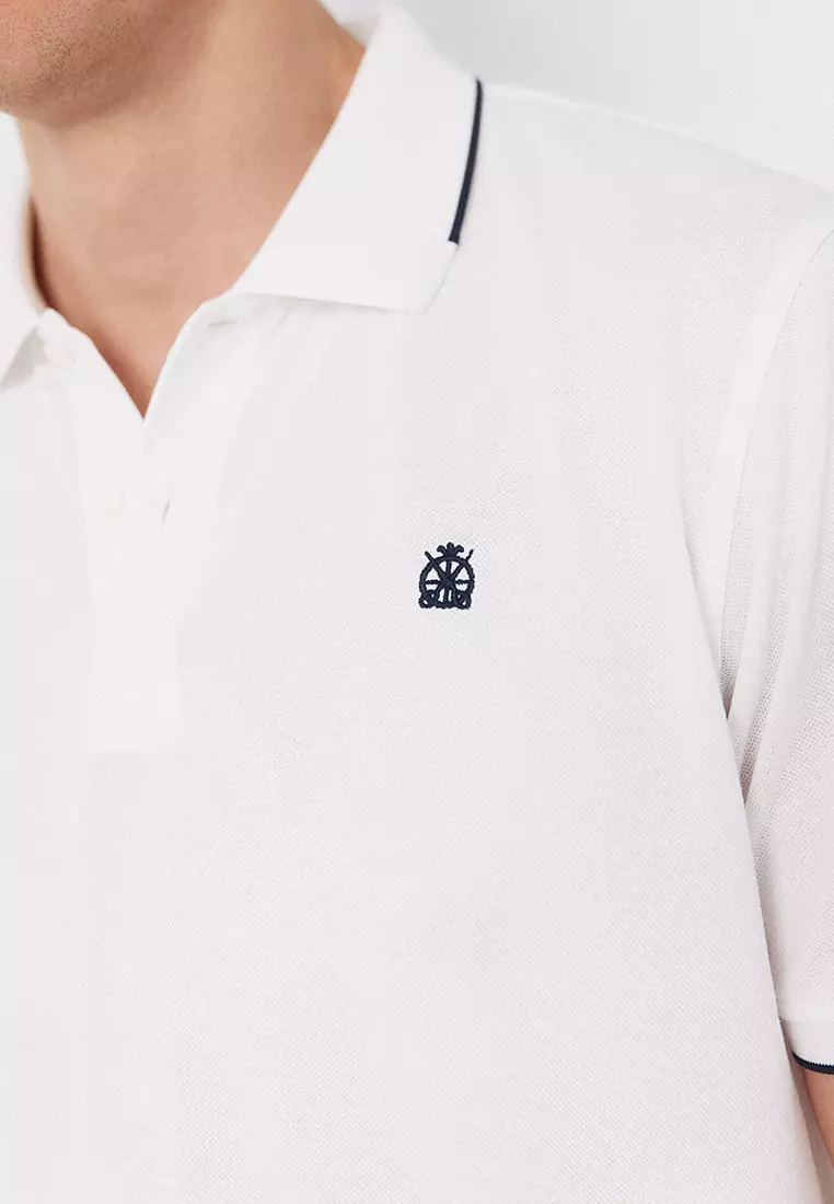 Coolmax® jacquard collar polo shirt