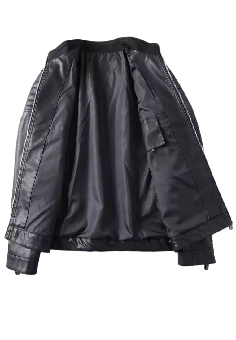 男士仿皮電單車皮褸 MJ801