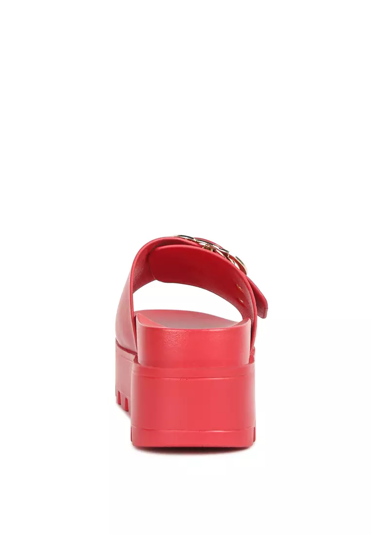 Buy London Rag Red Lug Sole Flatform Sliders 2024 Online ZALORA