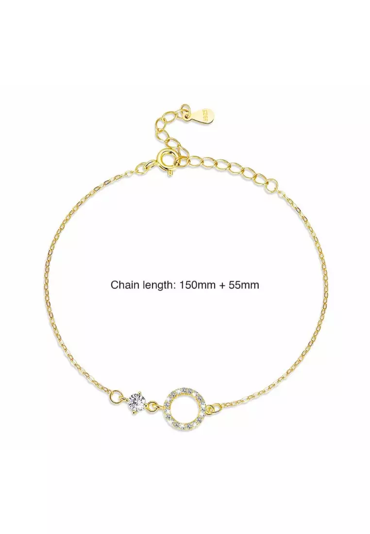 Solid Silver Circlet Gold Layered Bracelet