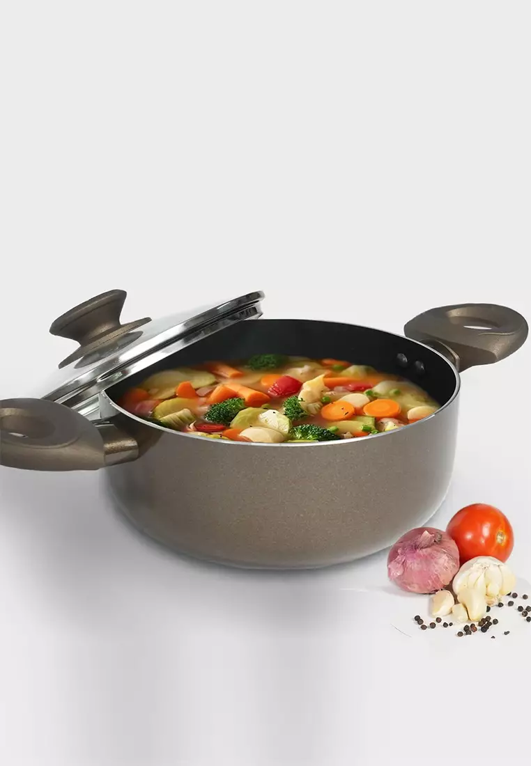 MASTERCLASS SAUCEPAN CASSEROLE With Glass Lid Premium Cookware 6.5