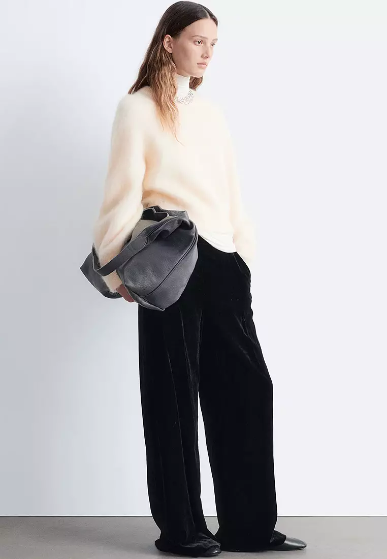 Wide-Leg Velvet Trousers