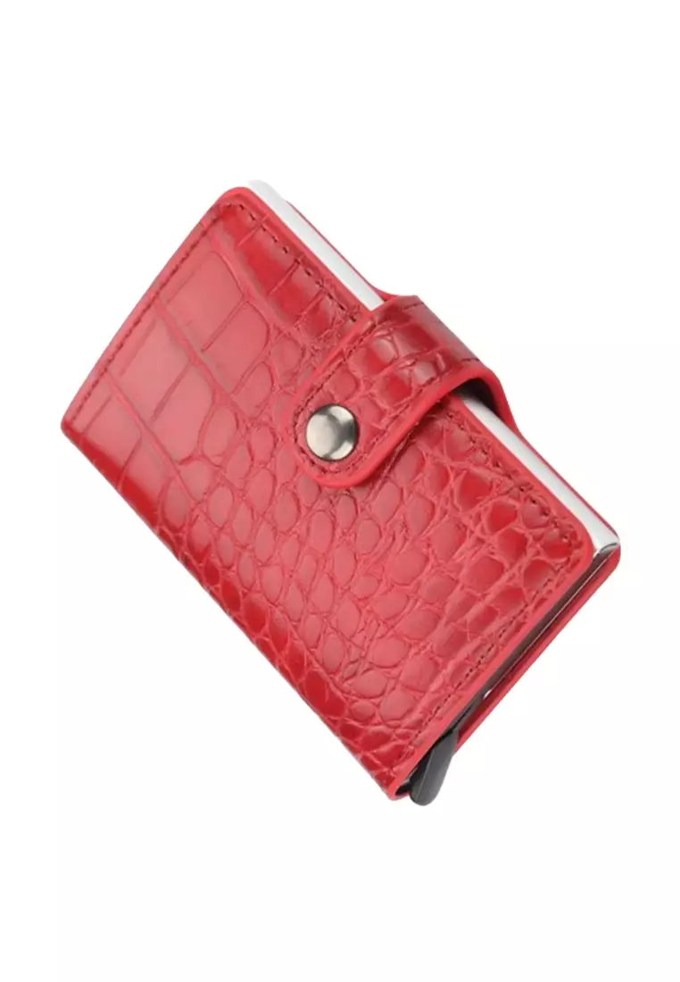 Card Wallet Dompet Kartu Fashion Pria Many Slot Material Leather Kulit ORIGINAL - Red